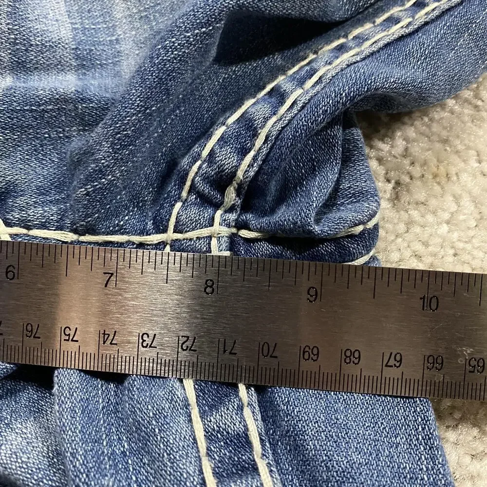 True Religion Billy Super T Jeans Mens 34x32* Blue Bootcut Denim USA Stitch